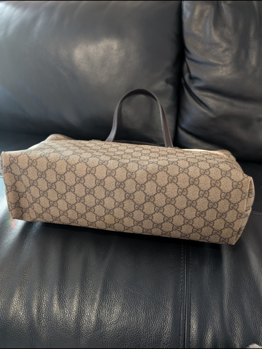 Gucci Monogram Canvas Tote in Beige/Brown - Picture 8 of 13